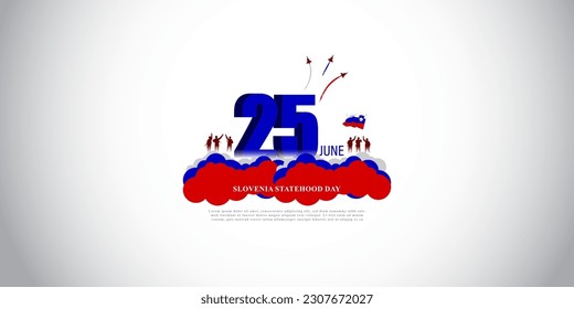 Vector illustration of Slovenia Statehood Day social media story feed mockup template