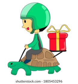 vector illustration of slow service delivery order