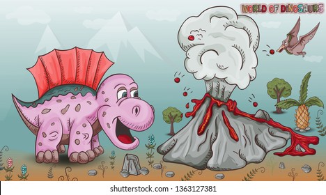 vector illustration of small baby dinosaurs for Doodle style design