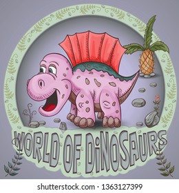 vector illustration of small baby dinosaurs for Doodle style design