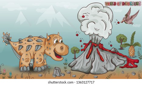 vector illustration of small baby dinosaurs for Doodle style design