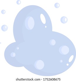 Vector illustration of a small bath foam in blue