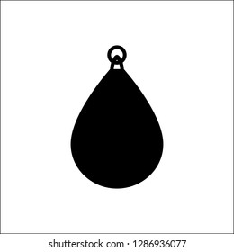 The vector illustration of the small  boxing bag isolated on the white background