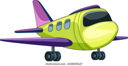 Vector illustration of a small cartoon airplane