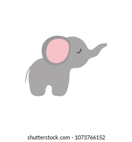 Vector illustration of  small cartoon elephant