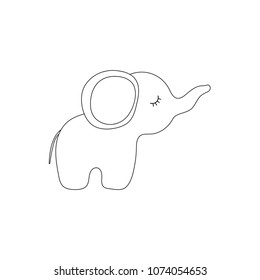 Vector illustration of  small cartoon elephant