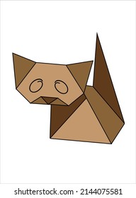 Vector illustration of a small cat in geometric shape. Graphic solution. A cat. Simplicity. Minimalism. 