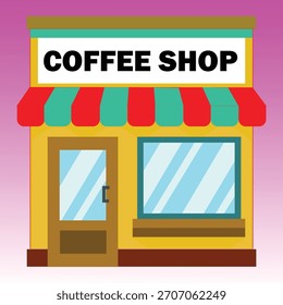 Vector illustration of a small Coffee shop	
