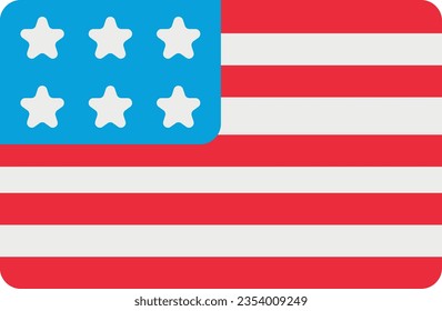 Vector illustration of a small flag of the United States