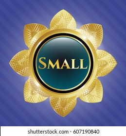 Vector illustration of Small gold emblem
