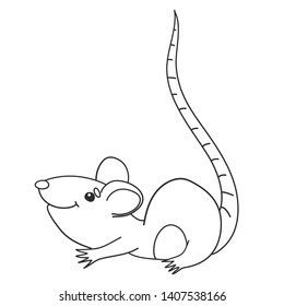 vector illustration small gray mouse drawing