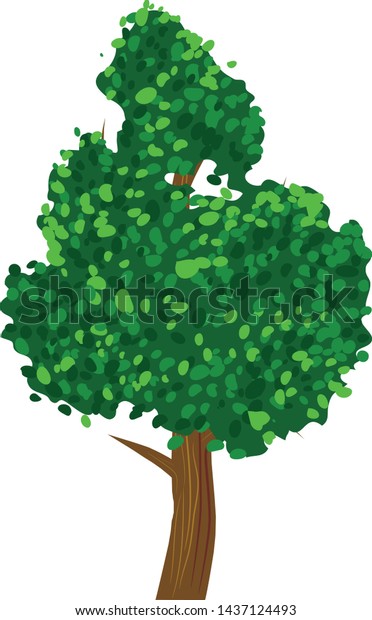 Vector Illustration Small Green Tree Stock Vector (Royalty Free ...