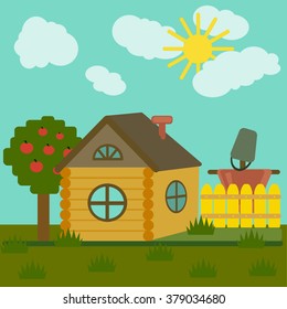 Vector illustration of small house.