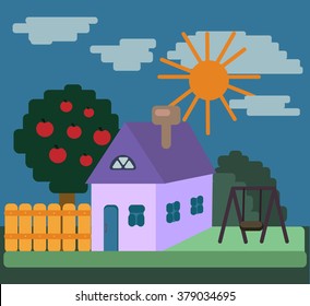 Vector illustration of small house.
