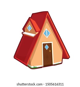 Vector illustration of small house on white background 