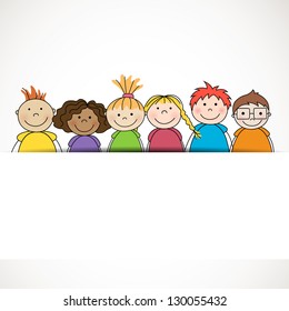 Vector Illustration of Small Kids