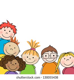 Vector Illustration of Small Kids