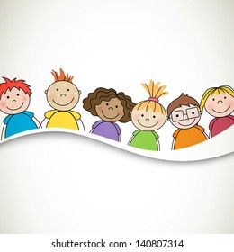 Vector Illustration of Small Kids