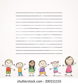 Vector Illustration of Small Kids