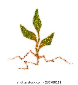 Vector illustration of a small leaf. Success.