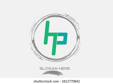 ilustración vectorial del diseño del logotipo hp de letra pequeña aislado en fondo blanco