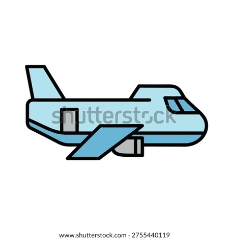 Vector illustration of a small passenger plane icon for business travel in flat design style with uniform stroke.