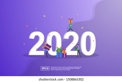Vector illustration small people are preparing for the new year. New year illustration concept for banner, flyer, social media post, and more. easy to edit and customize