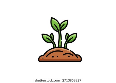 Vector illustration of a small plant that is growing.