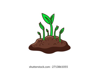 Vector illustration of a small plant that is growing.