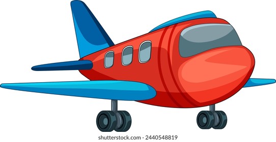 Vector illustration of a small red airplane