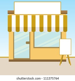 Vector illustration of a small retail store.