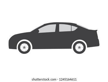 A vector illustration of small sedan vehicle