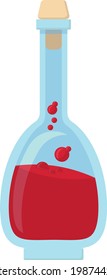 Vector illustration of small vial with red, bubbly liquid inside - Potion of lesser healing - no embellishments