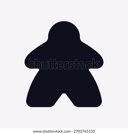 Vector illustration of a small wooden game figure silhouette. Minimal flat design of a classic board game pawn symbol for tabletop and gaming projects.