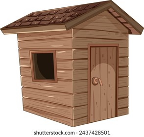 Vector illustration of a small wooden shed.