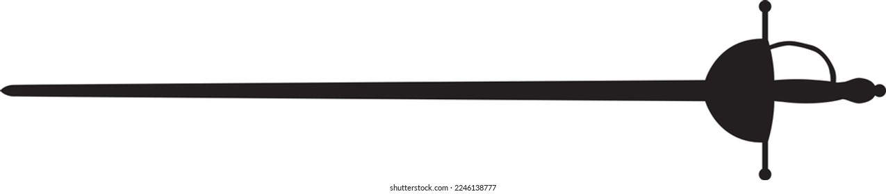 vector illustration of smallsword silhouette