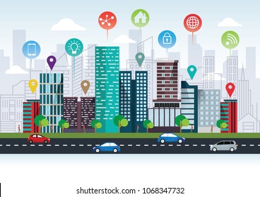 Vector illustration of smart City