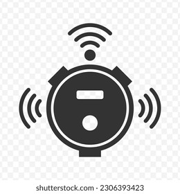 Vector illustration of smart cleaner icon in dark color and transparent background(png).