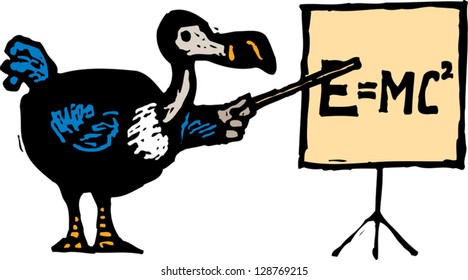 Vector illustration of smart dodo bird