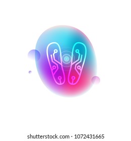 Vector illustration of smart insoles wearable technology icon.