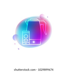 Vector illustration of smart kettle on colorful background.