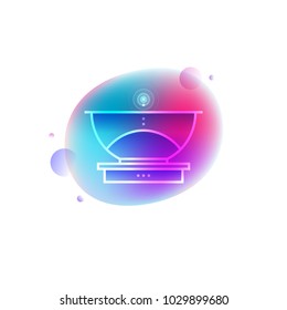 Vector illustration of smart kitchen scales on colorful background. 