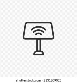 Vector illustration of smart night lamp icon in dark color and transparent background(png).