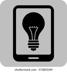 Vector Illustration of Smart Phone Bulb Icon
