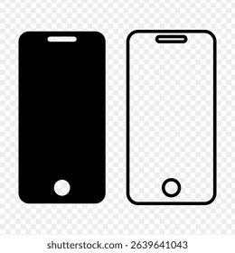 Vector illustration of Smart Phone icon set isolated on transparent background