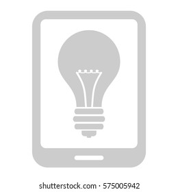 Vector Illustration of Smart Phone Light Icon in Grey
