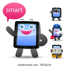 Vector illustration, smart phone, pad, photo, mail, news