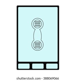 vector illustration. smart phone with three buttons and the image on the screen of the handset. flat image