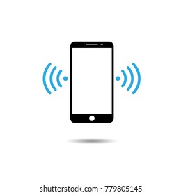 Vector illustration of smart phone with wifi symbol. Technology and communication concept.
