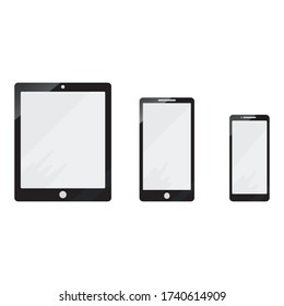 ilustración vectorial de teléfonos inteligentes, tablets, gadget. 

